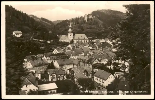 Bad Berneck im Fichtelgebirge Ortsansicht Blick vom Kriegerdenkmal 1940