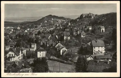 Ansichtskarte Blankenburg (Harz) Panorama-Ansicht, Ortsansicht 1938