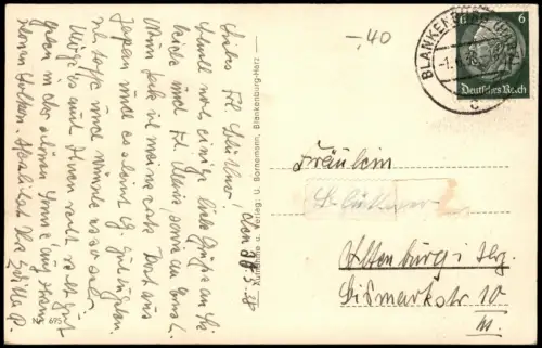 Ansichtskarte Blankenburg (Harz) Panorama-Ansicht, Ortsansicht 1938
