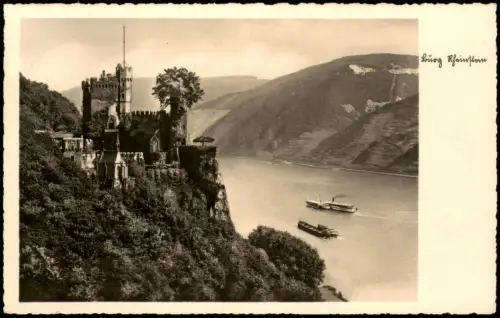 Bingen am Rhein Rhein Dampfer Schiffe  Schloss Rheinstein 1938   gelaufen
