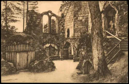 Ansichtskarte Oybin Oybin Eingang zur Kirchruine 1911