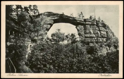 Postcard Tetschen-Bodenbach Decín Prebischtor Böhmische Schweiz 1928