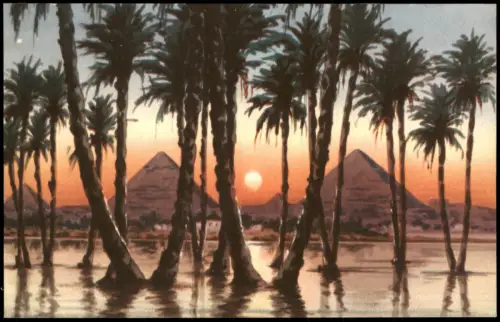 Ägypten (allgemein) Ägypten Pyramiden Sonnenuntergang Sunset near Pyramids 1920