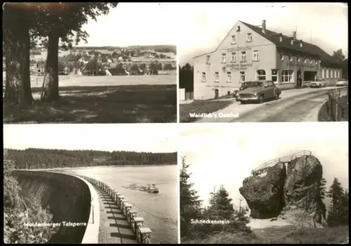 Hammerbrücke-Muldenhammer DDR Mehrbildkarte u.a. mit Weidlichs Gasthof 1973