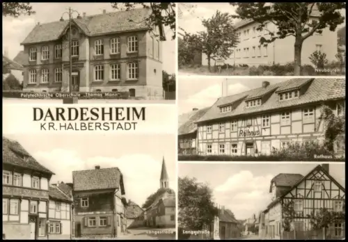 Dardesheim-Osterwieck DDR Mehrbild-AK Oberschule, Langestraße, Neubauten 1969