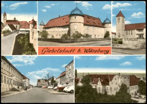 Ansichtskarte Würzburg Mehrbildkarte Ortsansichten der Giebelstadt 1971