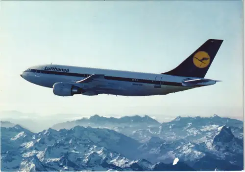 Ansichtskarte  Lufthansa Airbus A310 Flugzeug 1984