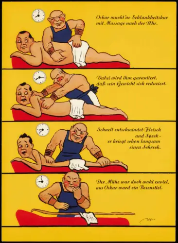 Ansichtskarte  Mehrbild Scherzkarte Man wir dünn massiert 2004