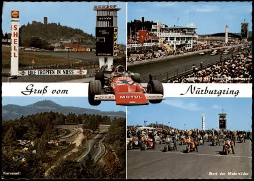 Ansichtskarte Adenau Nürburgring Mehrbildkarte der Formel-1 Rennstrecke 1970