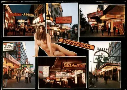 Ansichtskarte St. Pauli-Hamburg Reeperbahn Mehrbild Erotik nackte Frau 1979