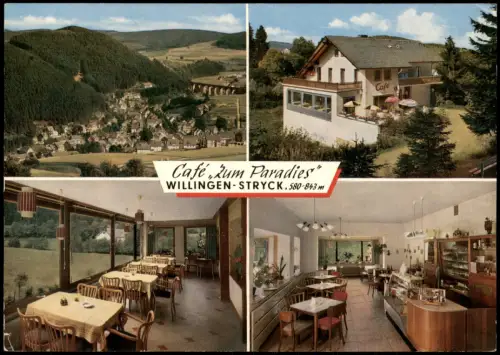 Willingen (Upland) Mehrbild-AK CAFE ZUM PARADIES Ortsteil Stryck 1970