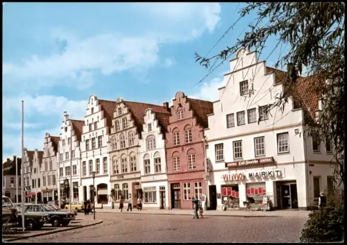 Ansichtskarte Friedrichstadt (Eider) Historische Giebelhäuser am Markt 1975
