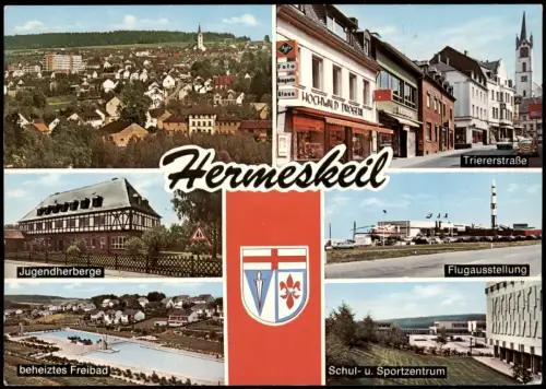 Hermeskeil 4 Bild. Totale, Triererstraße, Flugausstellung uvm 1981