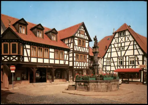 Ansichtskarte Michelstadt Malerwinkel Fachwerkhäuser Dresdner Bank 1979
