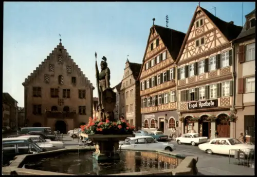 Ansichtskarte Bad Mergentheim Markt Autos Engelapotheke 1978