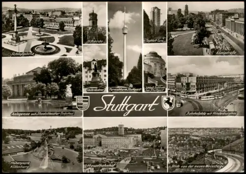 Ansichtskarte Stuttgart Mehrbildkarte Platz Königstraße Bahnhofplatz 1965