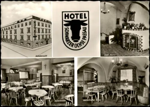 Ansichtskarte Passau Hotel Schwarzer Ochse (Mehrbildkarte) 1960