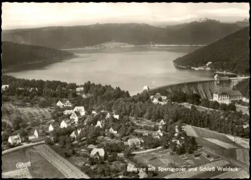 Ansichtskarte Waldeck (am Edersee) Luftbild Luftaufnahme Edertalsperre 1968