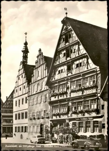 Ansichtskarte Dinkelsbühl Deutsches Haus, Autos - Fotokarte 1963