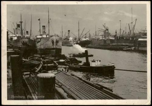 Ansichtskarte Hamburg Hafen Dampfer Steamer 1951