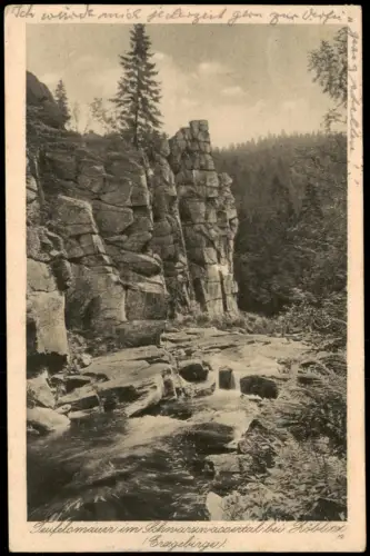Pobershau Marienberg Erzgebirge Teufelsmauer Schwarzwassertal bei Höblitz 1929