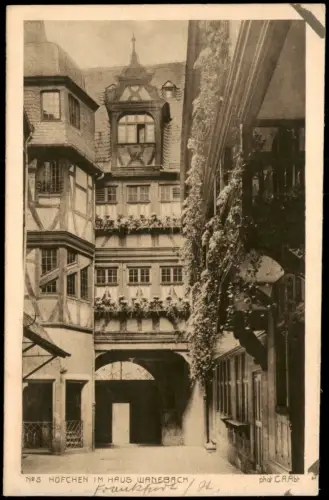 Ansichtskarte Frankfurt am Main HÖFCHEN IM HAUS WANEBACH 1927