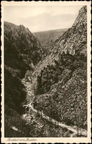 Ansichtskarte Thale (Harz) Bodetal vom Bodetor im Harz 1929