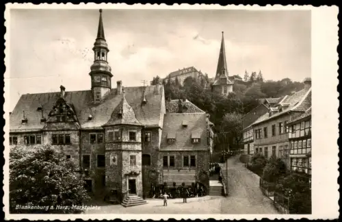 Ansichtskarte Blankenburg (Harz) Partie am Marktplatz 1941