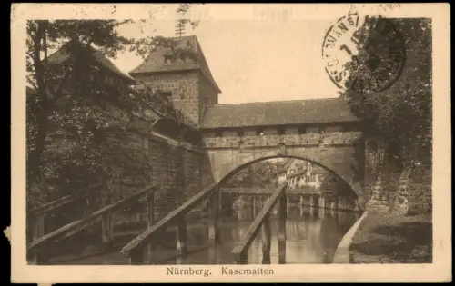 Ansichtskarte Nürnberg  Kasematten 1929   mit interessanter Misch-Frankatur