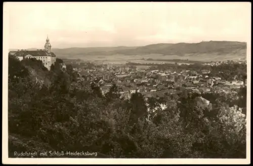 Ansichtskarte Rudolstadt Panorama-Ortsansicht 1930