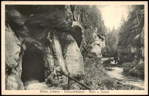 Jonsdorf (CZ) Janov Böhm. Schweiz Edmundsklamm Wehr u. Tunnel 1933
