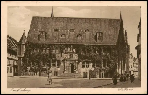 Ansichtskarte Quedlinburg Partie am Rathaus 1920