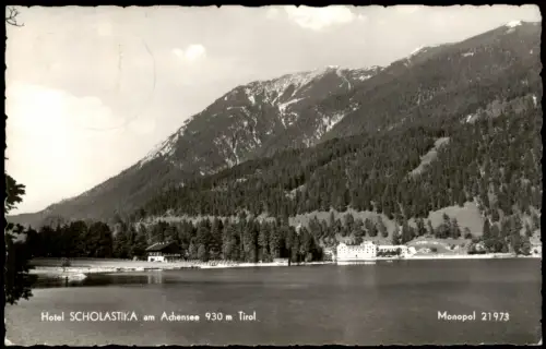 Ansichtskarte Achensee Hotel SCHOLASTIKA am Achensee Tirol 1959