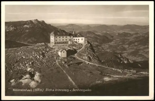Berchtesgaden Watzmannhaus Blick a. Untersberg u. Berchtesgaden. 1931