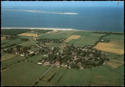Wyk (Föhr) Luftaufnahme mit Vogelschutzgebiet „Odde" auf Amrum 1986