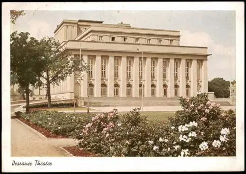 Ansichtskarte Dessau-Dessau-Roßlau Partie vor dem Dessauer Theater 1942