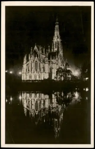 Ansichtskarte Stuttgart Johanneskirche Johanniskirche im Licht bei Nacht 1928