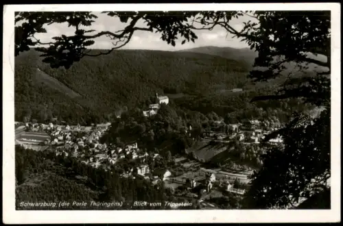 Ansichtskarte Schwarzburg Trippstein Blick auf die Perle von Thüringen 1935