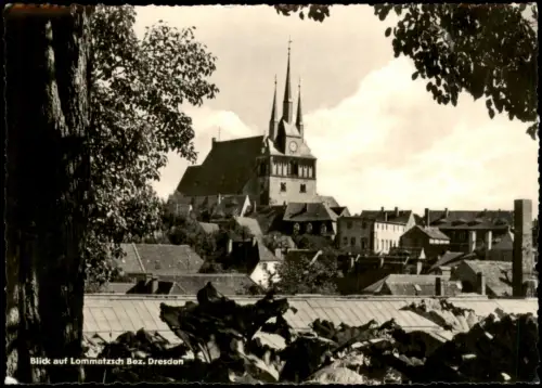 Ansichtskarte Lommatzsch Ortsansicht zur DDR-Zeit 1964