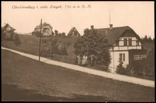 Oberbärenburg-Altenberg (Erzgebirge) Straßenpartie - Fachwerkhaus 1913