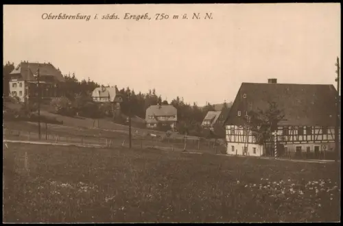 Oberbärenburg-Altenberg (Erzgebirge) Stadtpartie Fachwerk Hotel 1920