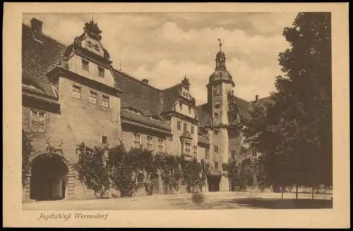 Ansichtskarte Wermsdorf Jagdschloss - Hof 1920