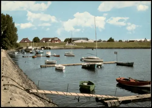 Ansichtskarte Kollmar Hafen Segel und Motorboote 1972