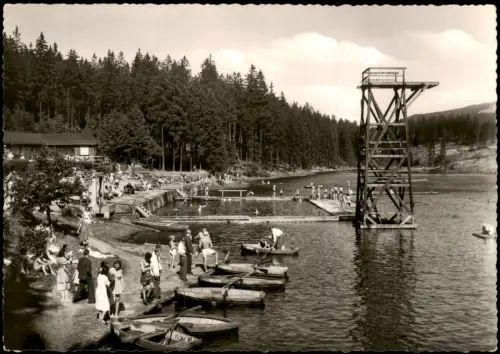 Ansichtskarte Hahnenklee-Bockswiese-Goslar Waldseebad Freibad 1960