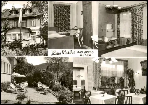 Bad Grund (Harz) Mehrbildkarte Haus Martha im Oberharz (Pension) 1980