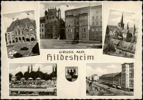 Ansichtskarte Hildesheim Mehrbildkarte mit diversen Stadtteilansichten 1963
