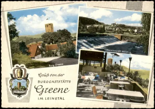 Greene-Kreiensen Mehrbildkarte BURGGASTSTÄTTE Burg Greene IM LEINETAL 1960