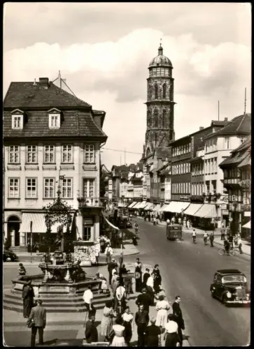 Ansichtskarte Göttingen Die Weenderstraße mit dem Gänselieselbrunnen 1955