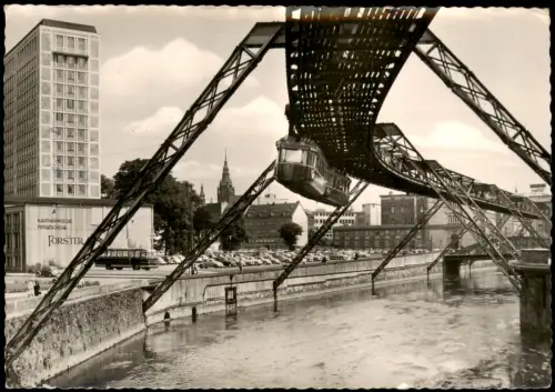 Wuppertal Ortsansicht Schwebebahn a.d. Privatschule Förster 1960