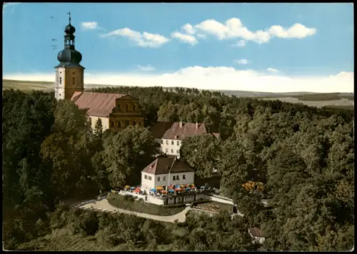 Ansichtskarte Amberg Luftbild Kirche mit Berggasthof 1973